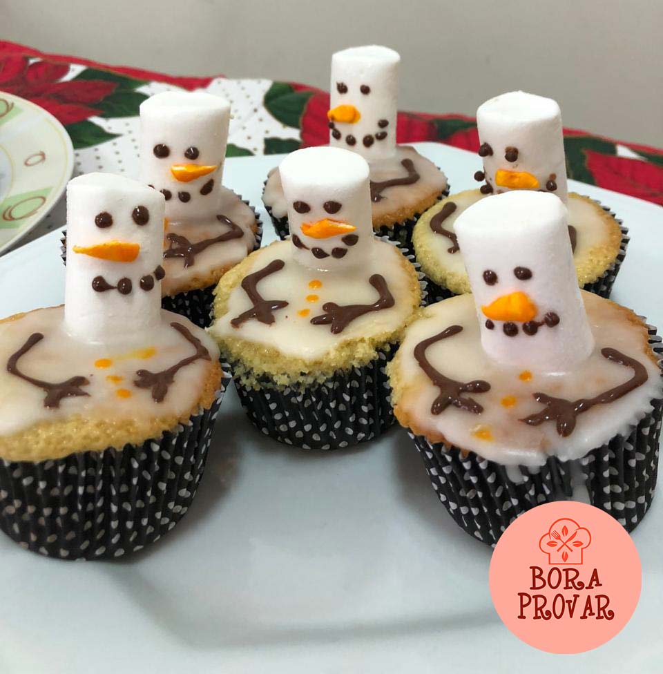 ☃️ Cupcakes de Natal, Decoração de Bonecos de Neve!