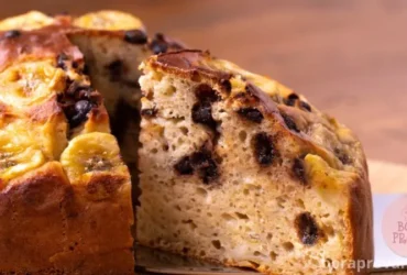 Receita de Bolo de Banana com Passas e Chocolate