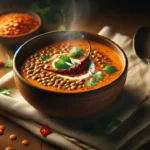 Sopa de Lentilha Vermelha Cremosa com Leite de Coco e Curry