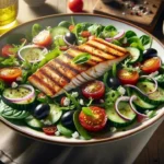 Salada Mediterrânea de Peixe Grelhado