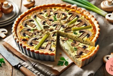 Quiche de Alho Poró e Cogumelos