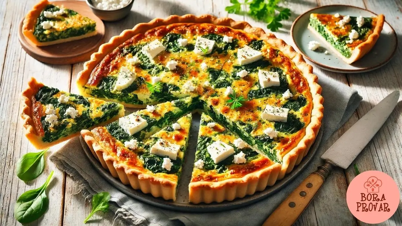 Quiche de Espinafre e Queijo Feta