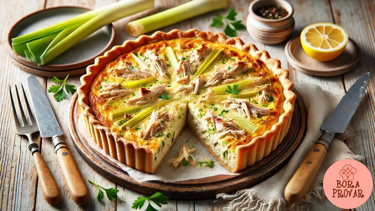 Quiche de Frango e Alho Poró