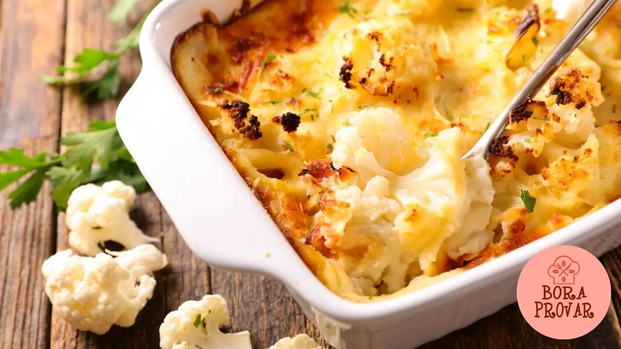 Couve-Flor Gratinada com Queijo