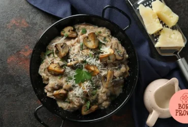 Risoto de Queijo Brie e Cogumelos