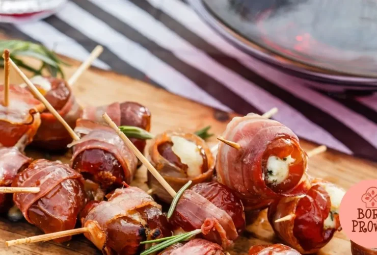 Tâmaras Recheadas com Queijo Gorgonzola Enroladas no Presunto Parma