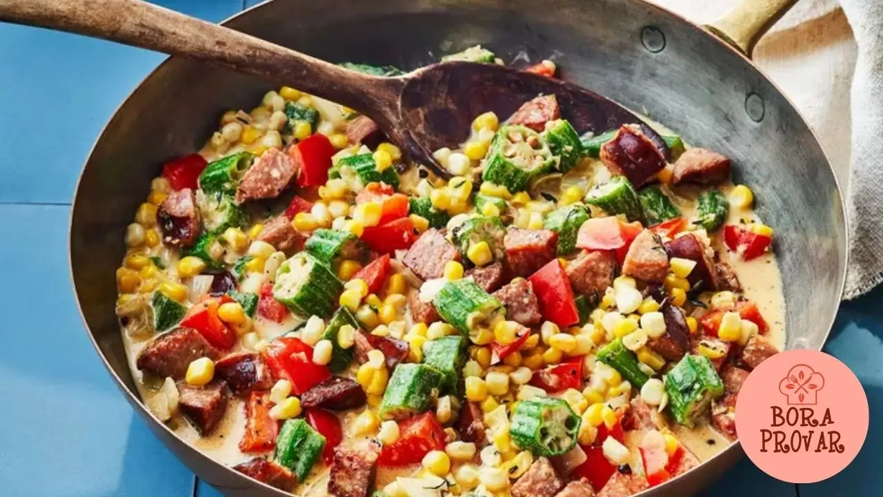Creme de Milho Cajun - Maque Choux with Sausage