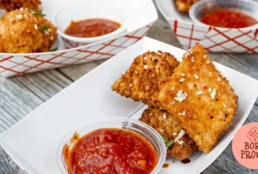 Ravioli de Queijo Empanado e Frito