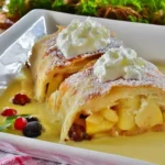 Apfelstrudel com Creme de Baunilha