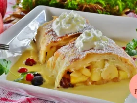 Apfelstrudel com Creme de Baunilha