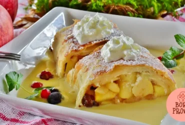 Apfelstrudel com Creme de Baunilha