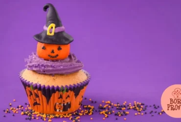 Cupcake de Halloween com Chapéu de Bruxa