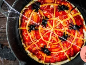 Pizza de Teia de Aranha de Halloween