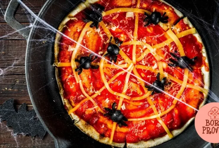 Pizza de Teia de Aranha de Halloween
