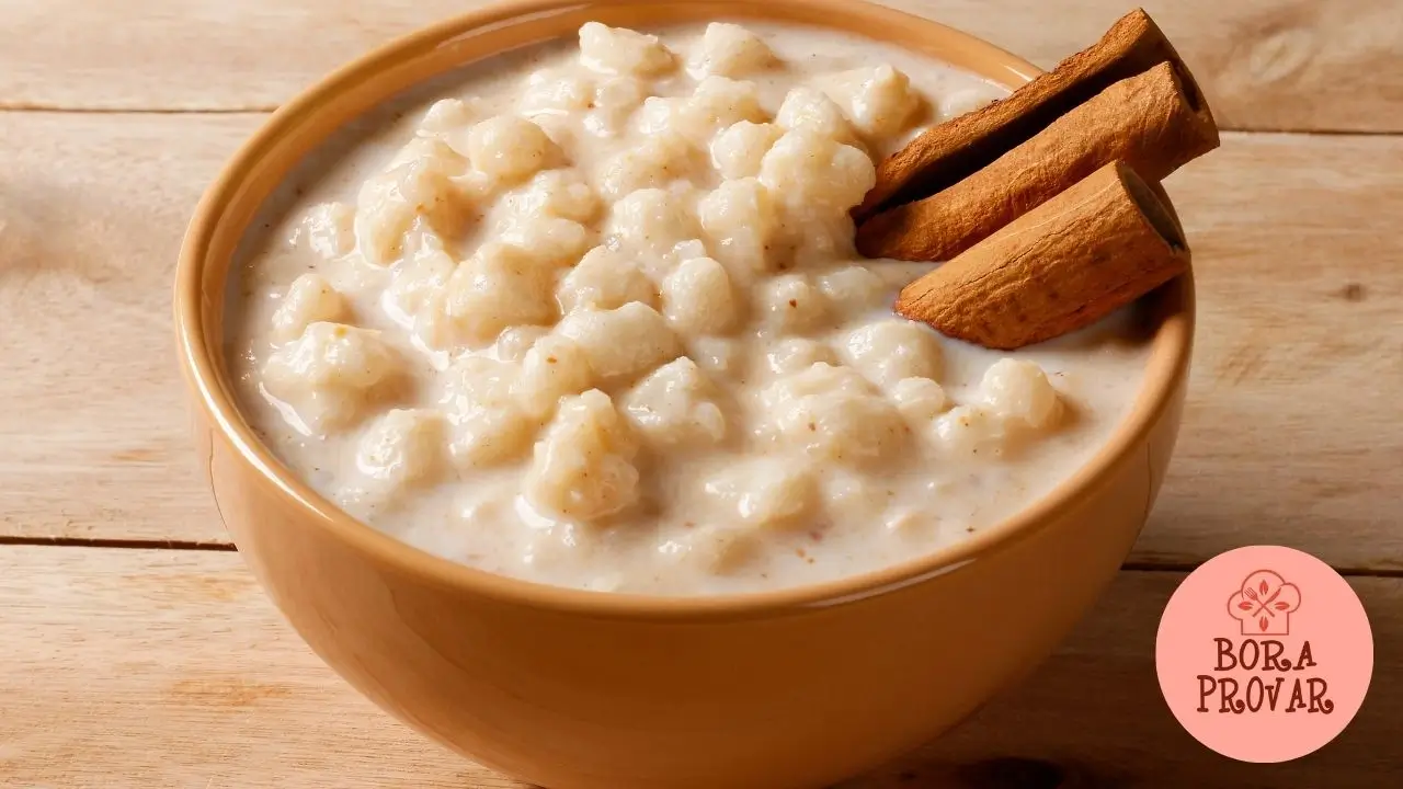 Canjica Branca com Leite de Coco Queimado e Capim-Santo
