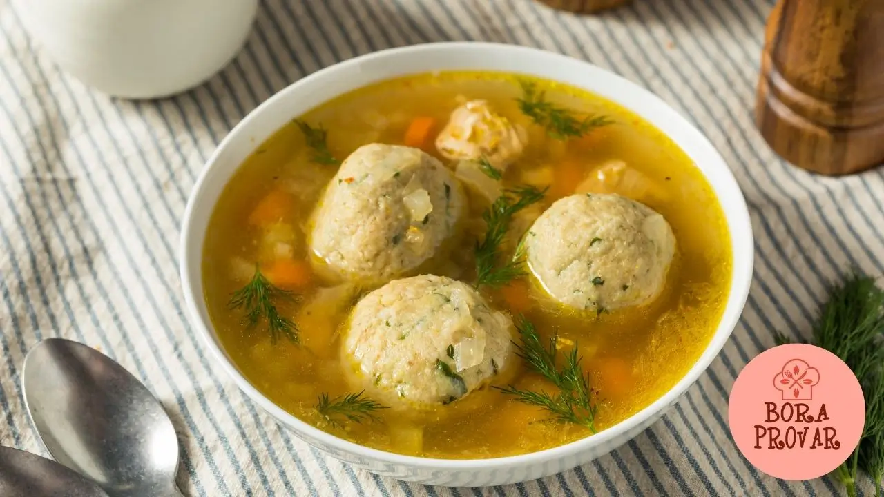 Sopa de Bola - Sopa de Capeletti com Bolinhas de Pien (Recheio Italiano)